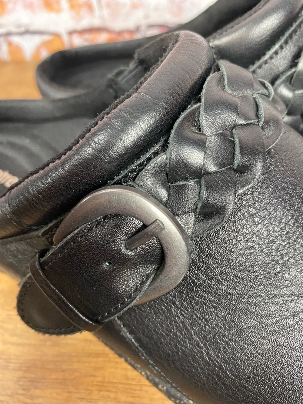 Aetrex Libby Black Leather Slip On Comfort Clog Shoe Sz 7.5 - Picture 13 of 13